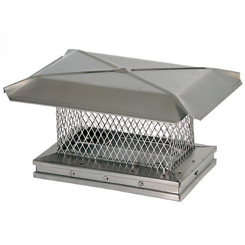 13" X 13" Gelco Stainless Steel Chimney Cap, 5/8", 18-Ga Mesh, 24-Ga Lid