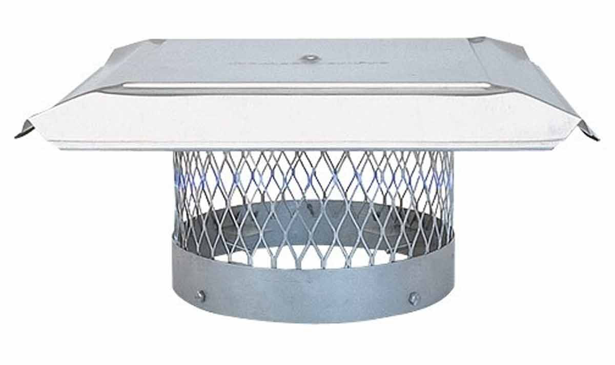 8" Homesaver Pro Stainless Steel Round Chimney Cap, 3/4" Mesh