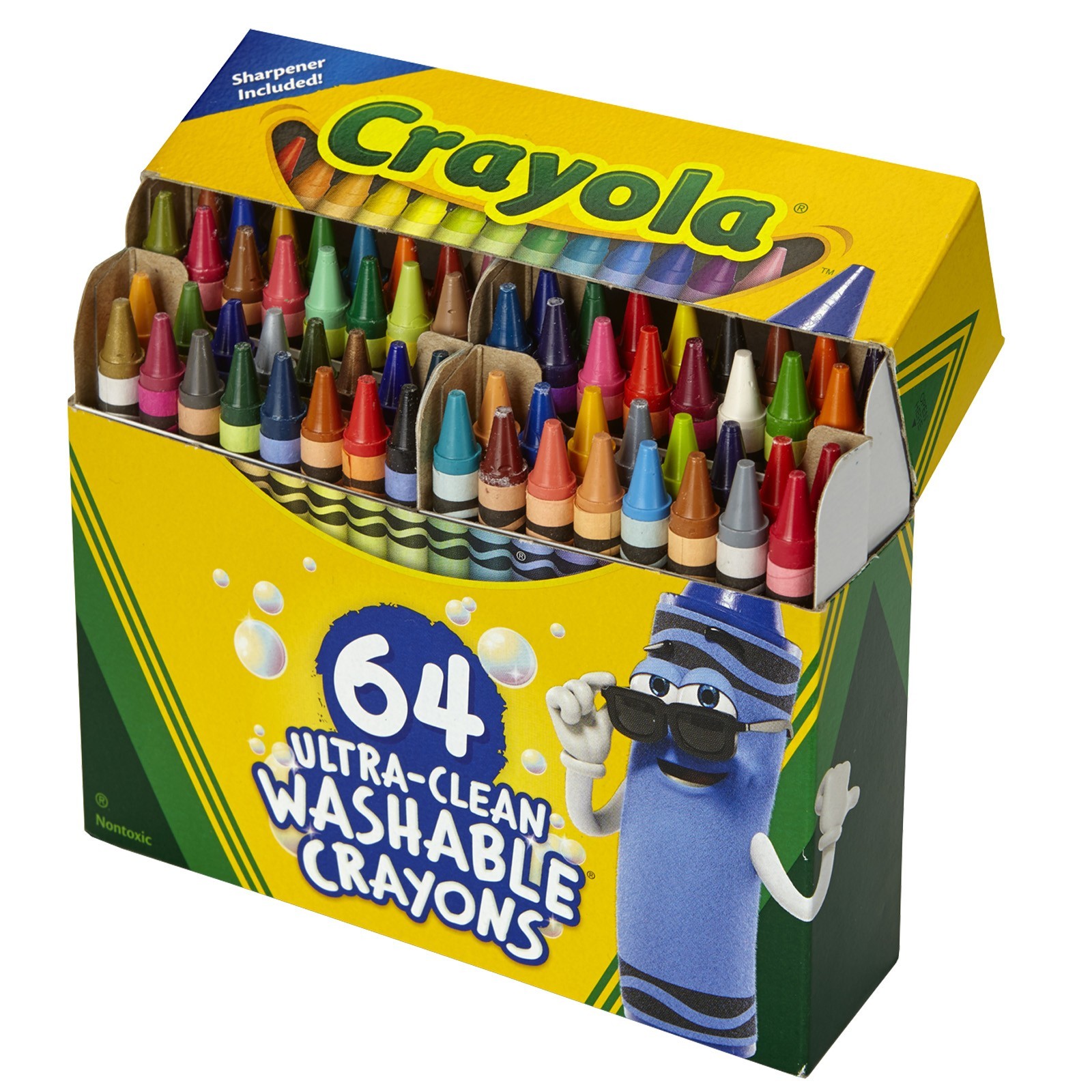 Ultra-Clean Washable Crayons, Regular Size, Pack of 64