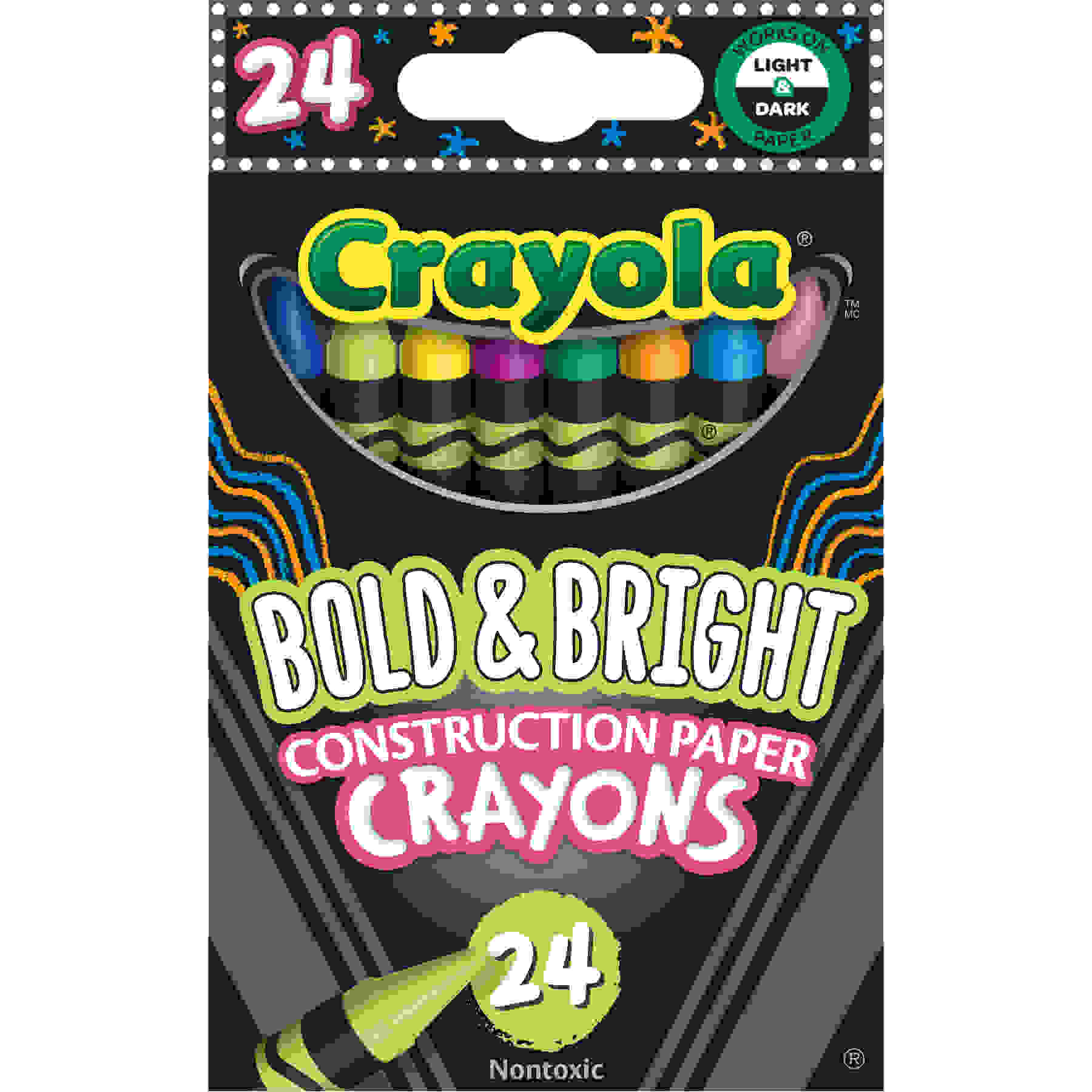 Bold & Bright Construction Paper Crayons, 24 Count