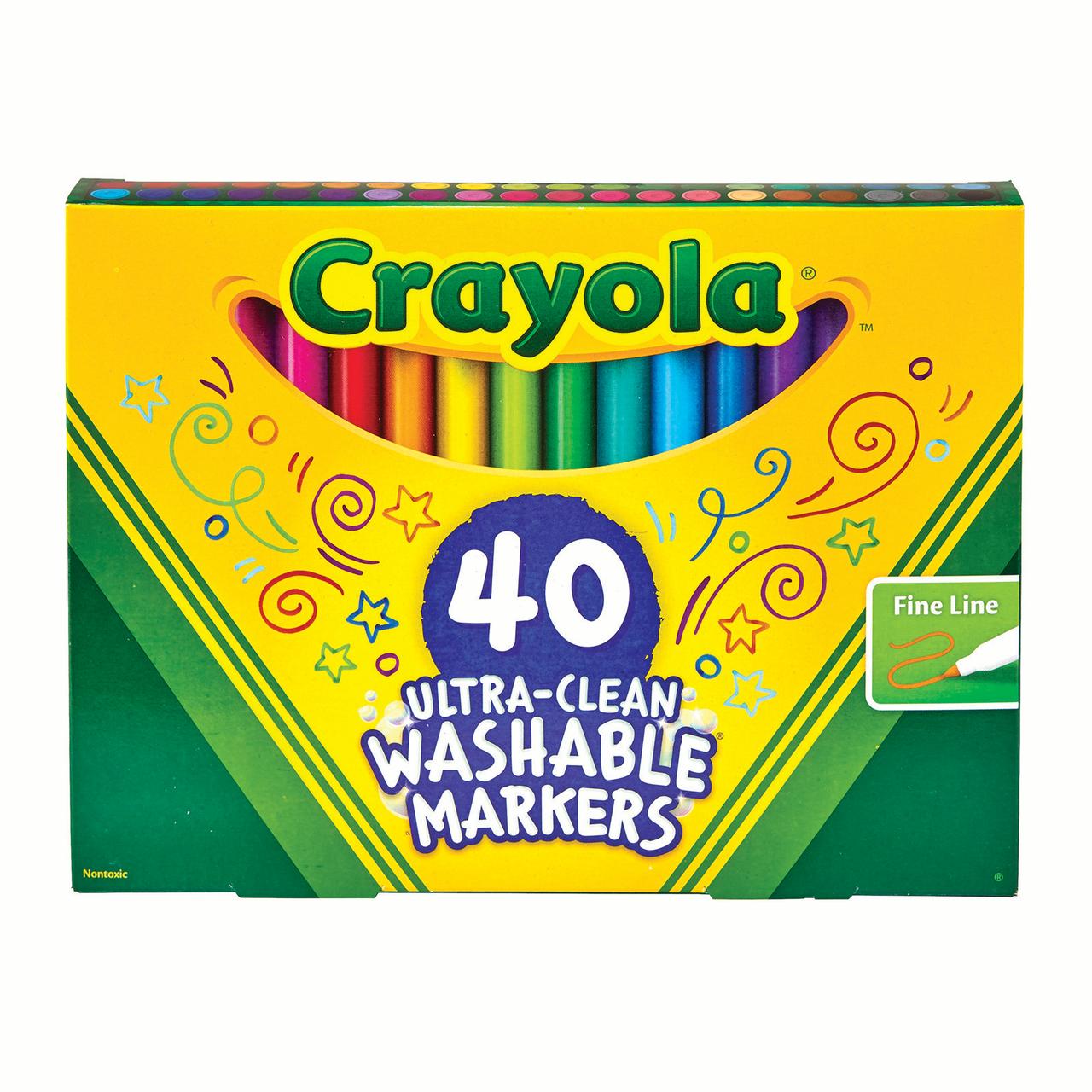 Ultra-Clean Fine Line Washable Markers, Assorted, 40 Count