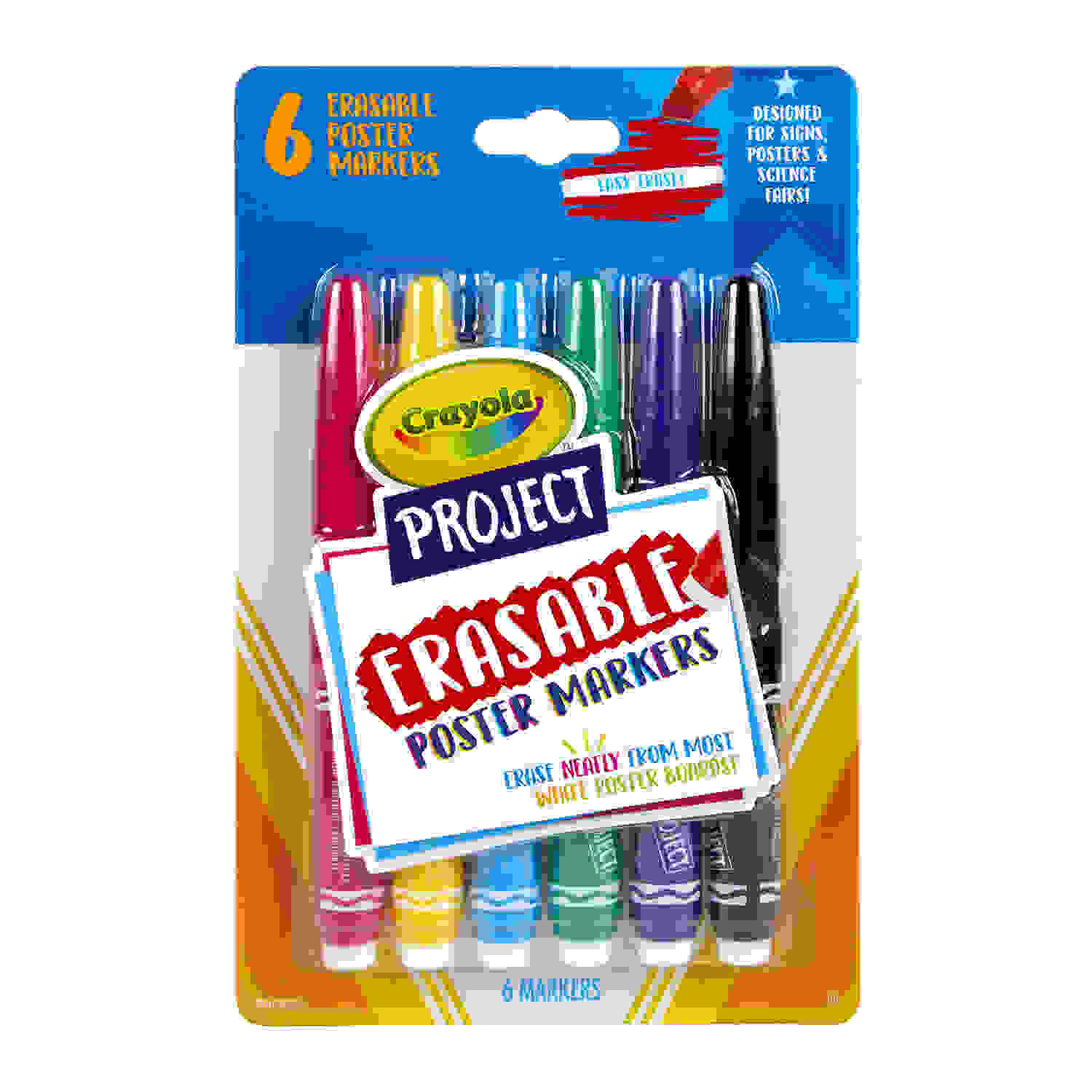 Project Erasable Poster Markers, Pack of 6