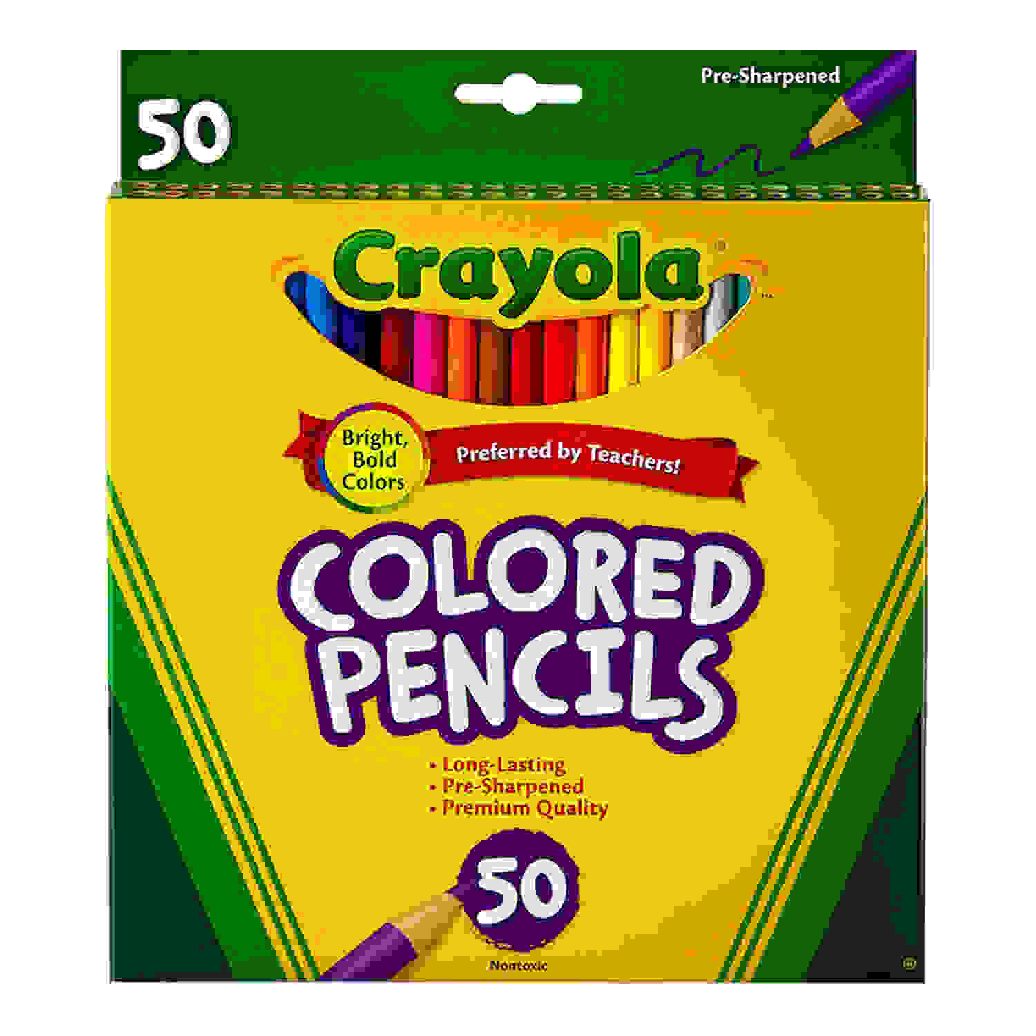 Colored Pencils, Full Length, Assorted Colors, 50 Count