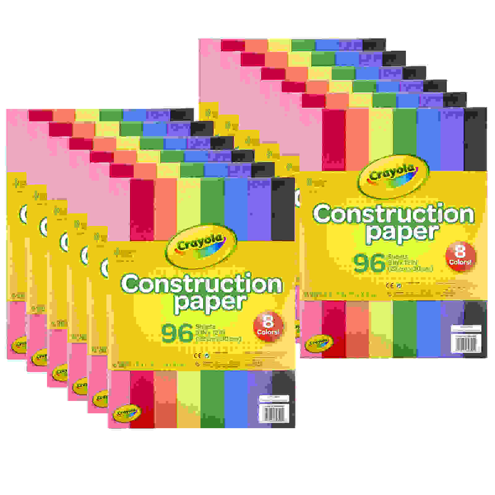 Construction Paper, 96 Sheets Per Pack, 12 Packs