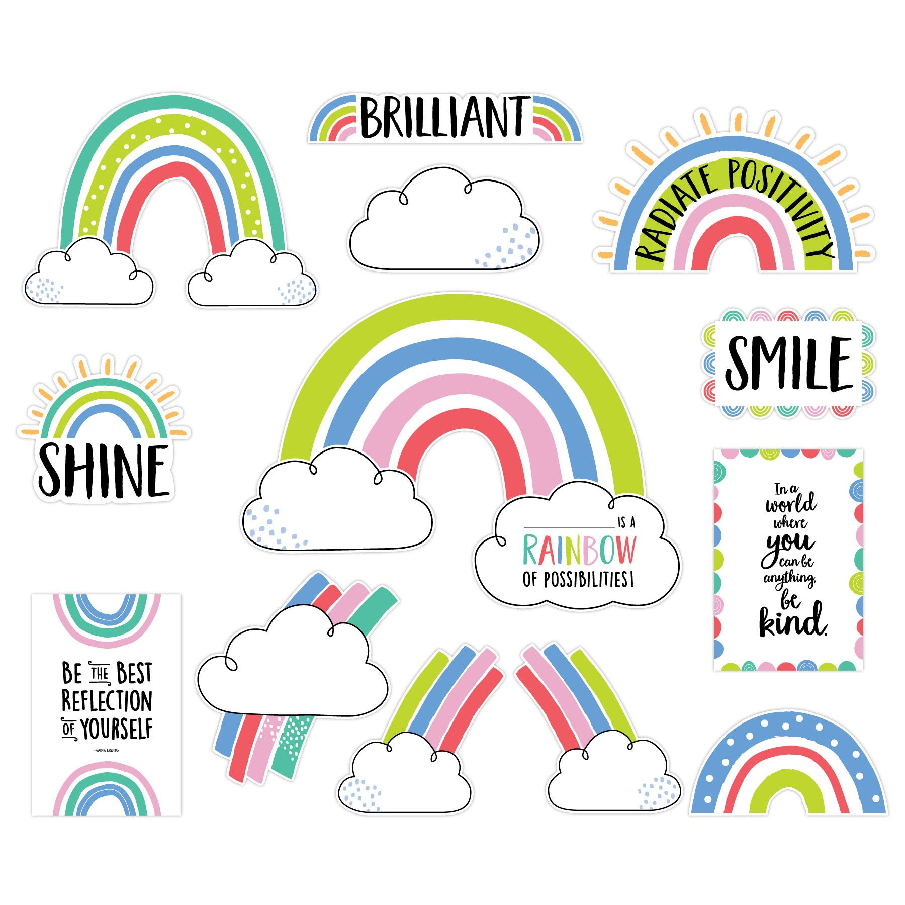 Rainbow Doodles Doodly Rainbows Bulletin Board Set