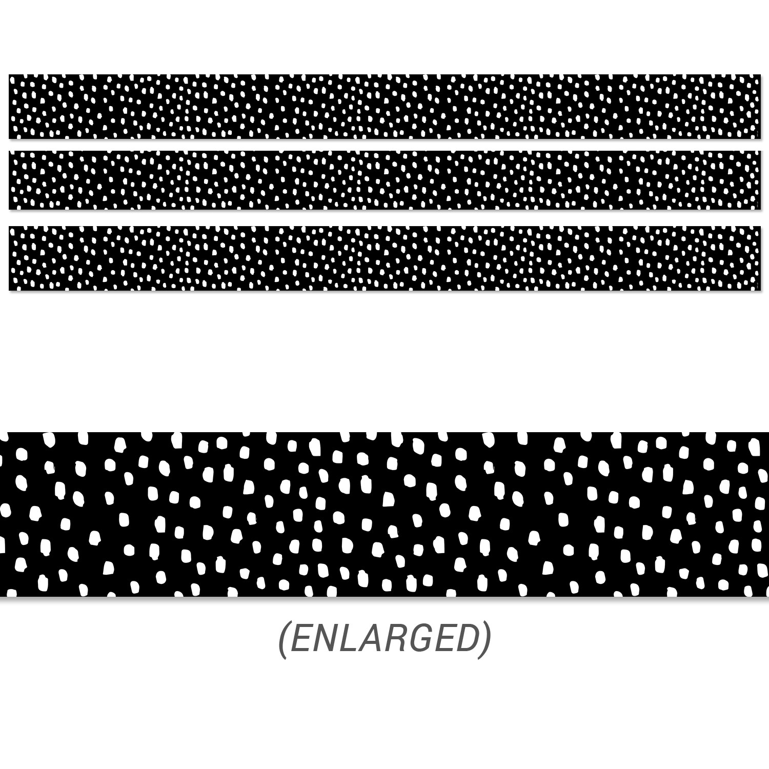 Messy Dots on Black Border, 48 Feet Per Pack, 3 Packs