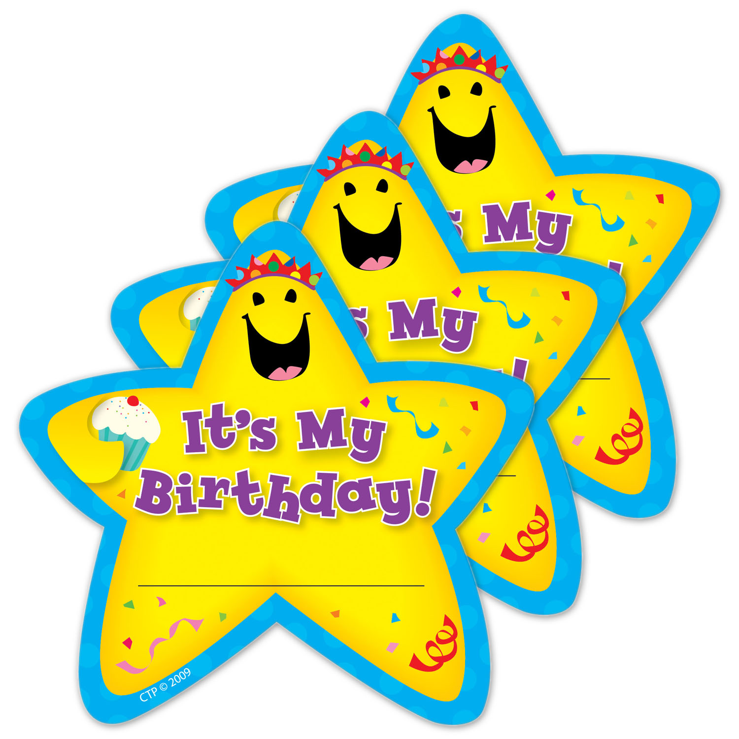 It's My Birthday! Star Badges, 36 Per Pack, 3 Packs