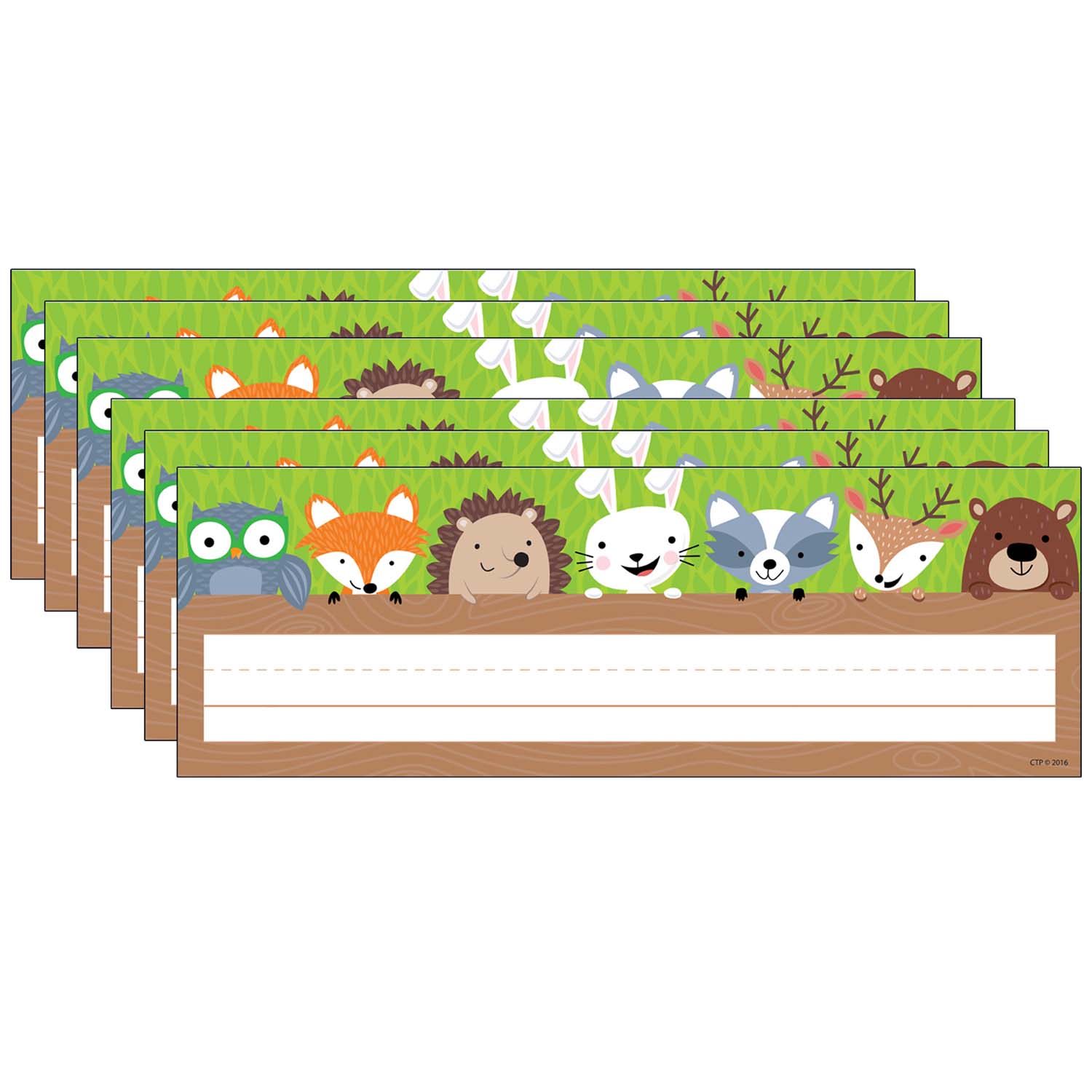 Woodland Friends Name Plate, 36 Per Pack, 6 Packs