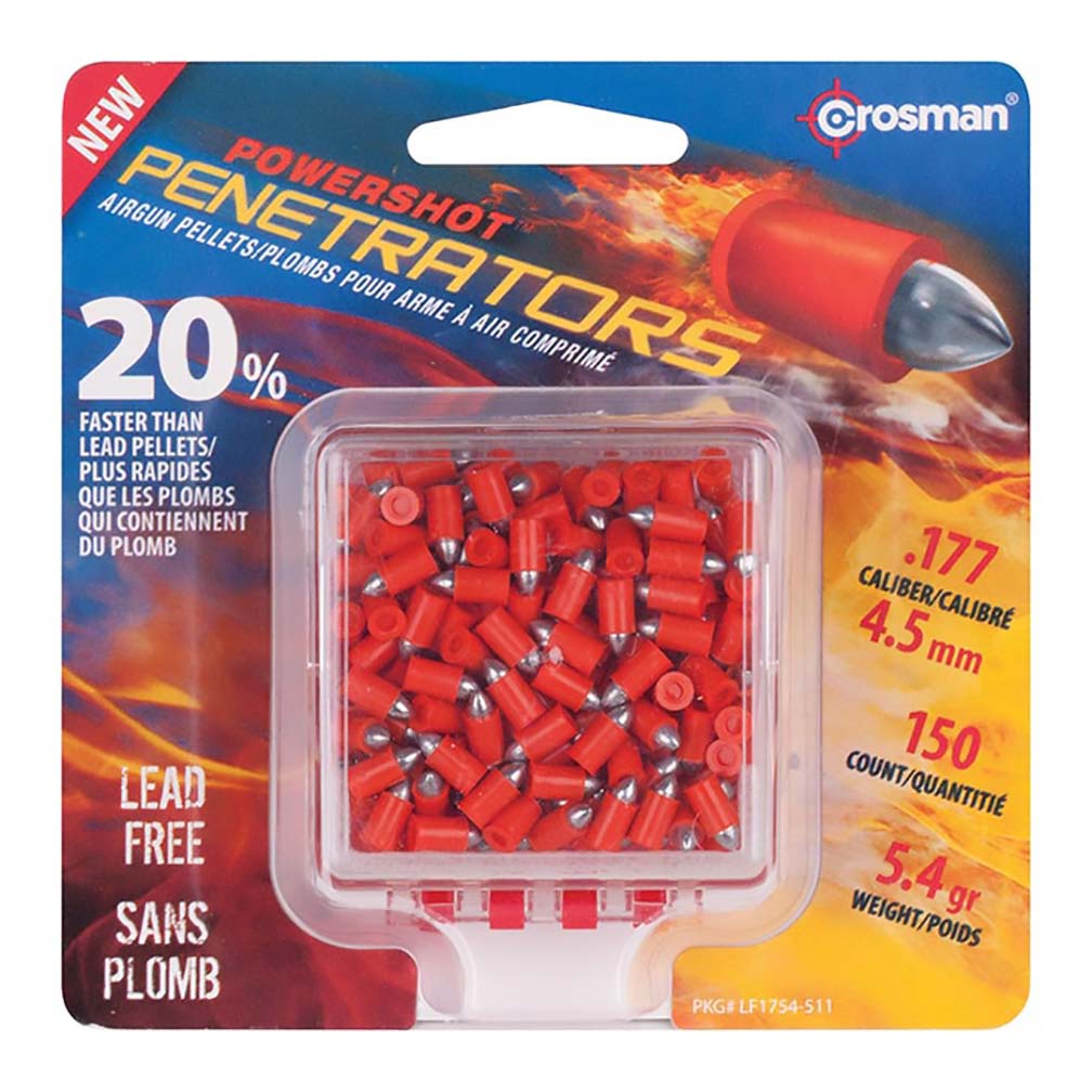 CROSMAN .177cal Powershot Fast Flight Penetrator Pellets (Orange) - 5.4 Grain (150 Count)