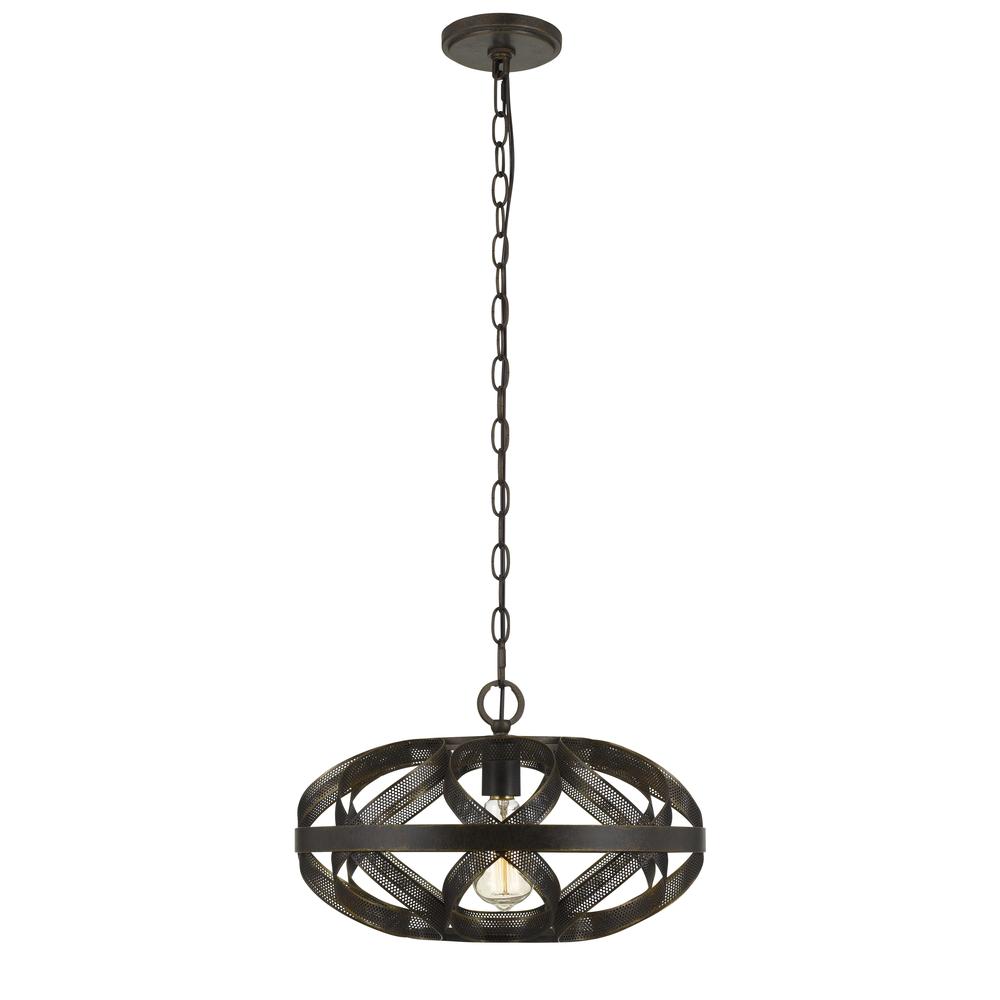 10.5" Height Metal Single Light Pendant in Dark Bronze