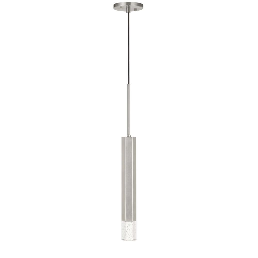 Troy integrated LED Dimmable Hexagonaluminum Casted 1 Light Pendant With Glass Diffuser, FX37231PBS