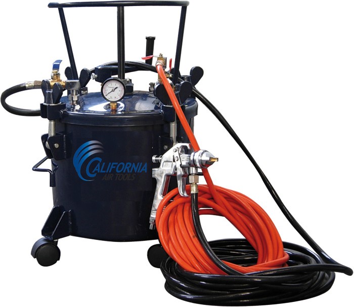 California Air Tools 5 Gallon Pressure Pot With HVLP Spray Gun & Hose