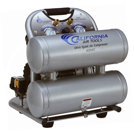 California Air Tools 4620AC-22060 Ultra Quiet & Oil-Free 2.0 Hp, 4.0 Gal. Aluminum Twin Tank Electric Portable Air Compressor