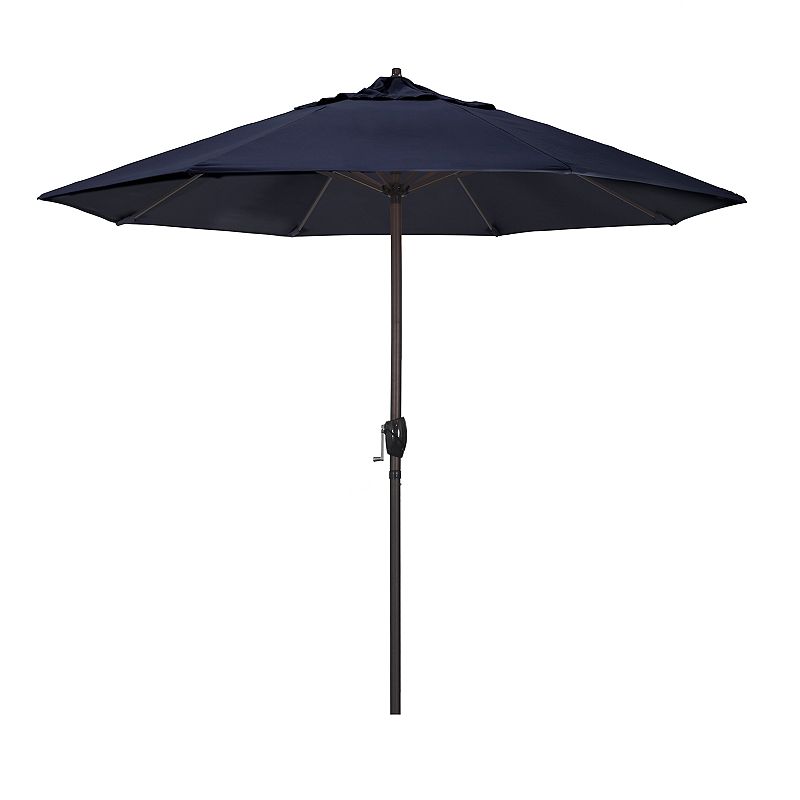 CASA SERIES 9FT CRANK LIFT AUTOTILT ALUM MARKET UMBRELLA IN NAVY BLUE OLEFIN