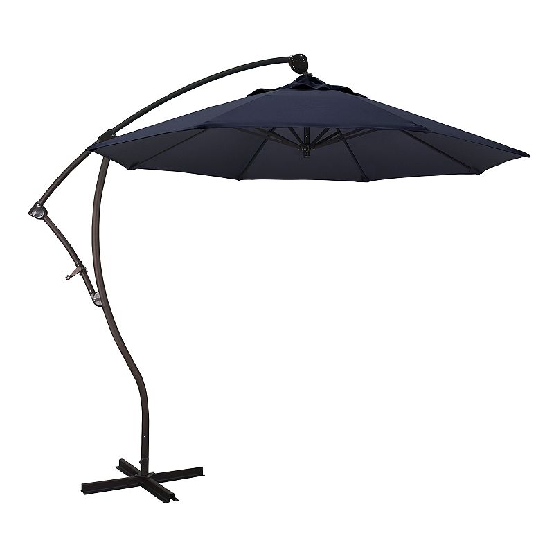 BAYSIDE SERIES 9FT CRANK LIFT ALUM CANTILEVER UMBRELLA IN NAVY BLUE OLEFIN