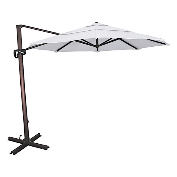 CALI SERIES 11FT CRANK LIFT SIDE TILT CANTILEVER UMBRELLA IN NATURAL SUNBRELLA