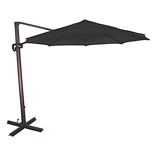 CALI SERIES 11FT CRANK LIFT SIDE TILT CANTILEVER UMBRELLA IN BLACK SUNBRELLA