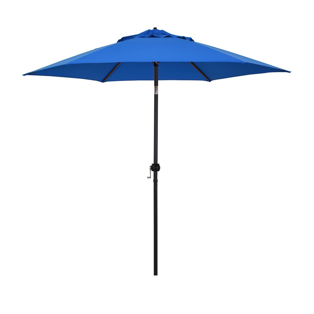 ECO SERIES 9FT CRANK LIFT PUSH TILT STEEL MARKET UMBRELLA IN PACIFIC BLUE POLYESTER