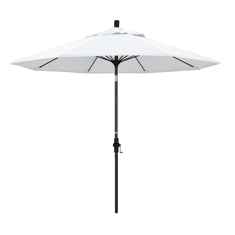 SUN MASTER SERIES 9FT ALUM/FIBERGLASS CRANK COLLAR TILT MARKET UMBRELLA IN NATURAL SUNBRELLA