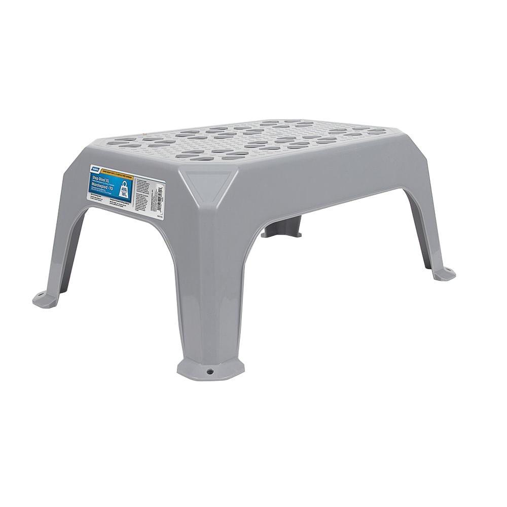 Step Stool, Plastic, Large Gray