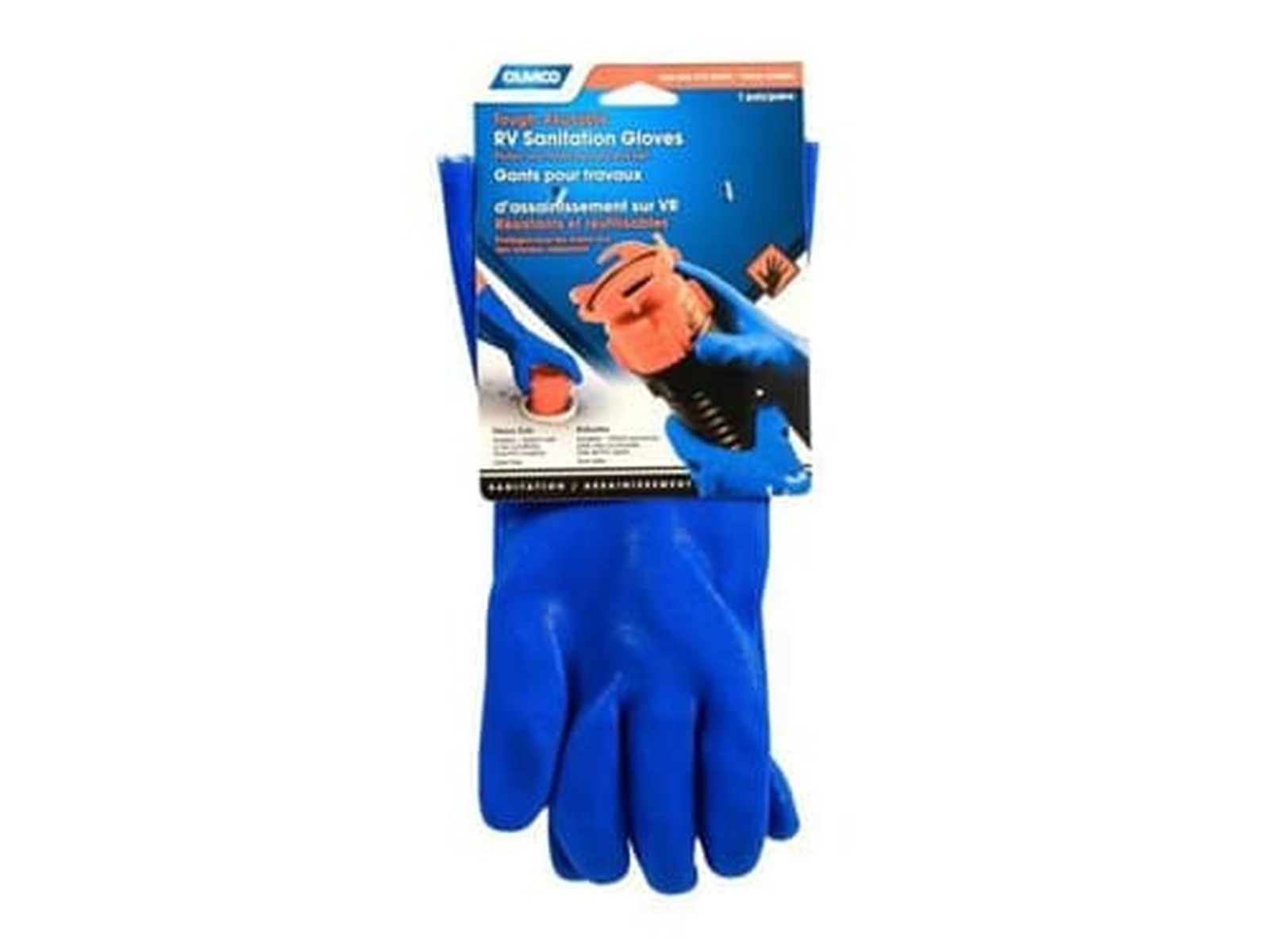 RV Sanitation Gloves, 1 Pair, One Size Fits Most, Bilingual