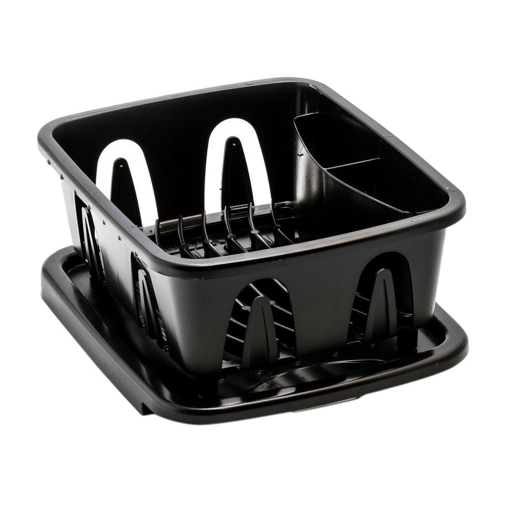 Mini Dish Drainer & Tray, Black