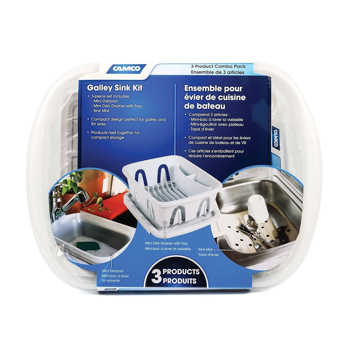 Sink Kit W/Dish Drainer, Dish Pan & Sink Mat