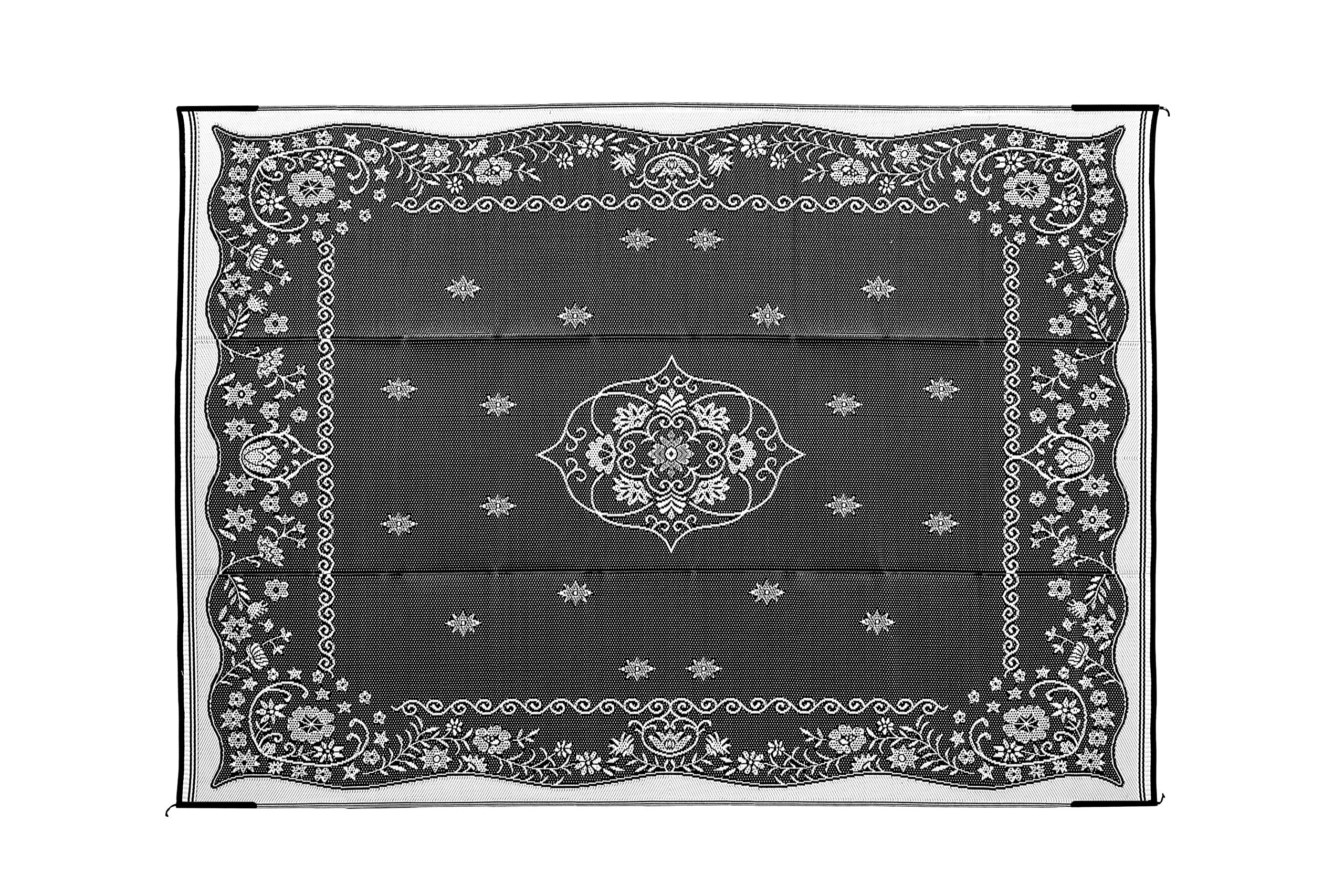 OUTDOOR MAT 9FT X 12FT CHARCOAL ORIENTAL W/UV