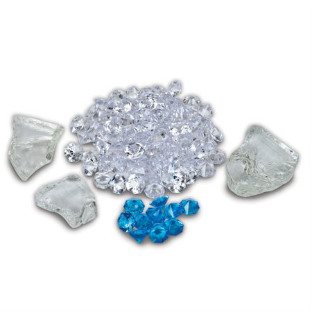Amantii - ICE MEDIA: 3 Large clear nuggets, 95 Clear & 10 Blue Diamond Media,  pkg of clear media, and a package of small clear