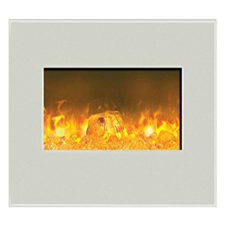Smart 34" Clean face Electric Built-in with log and glass, black steel surround