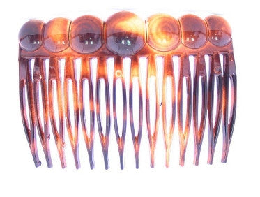 French Tortoise Shell Side Hair Combs w/ Decorative Balls - Gift Wrap Black Caravan Card