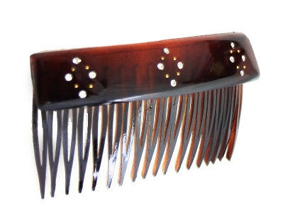 Lip Back Comb with Crystal Stones (in Tortoise Shell) - Diamond Gift Wrap Black Blank Card