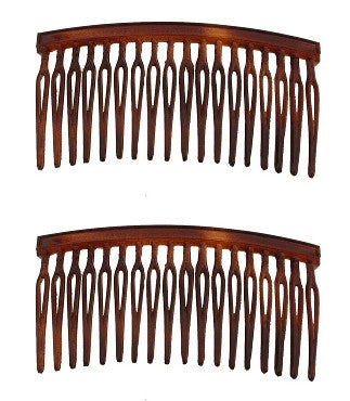 Small Tortoise Shell / Wire Twist Side Hair Combs - Gift Wrap Cream Caravan Card