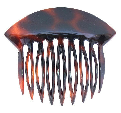 Tortoise Shell French Twist Hair Comb with Wide Rim - No Black Blank Card