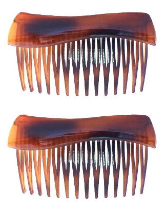 Wave Top Tortoise Shell Side Hair Comb (pair) - Gift Wrap Black Caravan Card