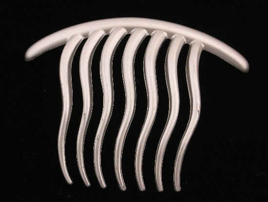 Wavy French Twist Hair Comb in Silver - No Black Blank Card