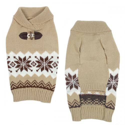 CC Shawl Collar Sweater - Small Tan