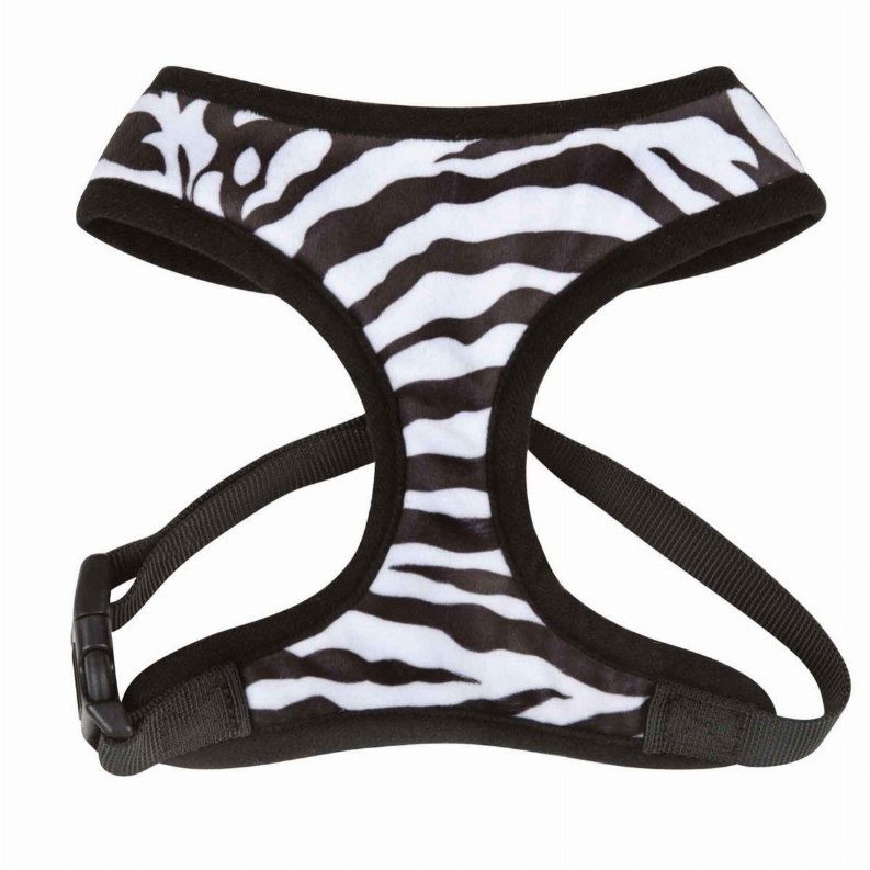 CC Plush Print Harness Large Zebra