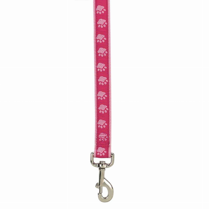CC TwoTone Pawprint Lead 4ftx5/8in Pink