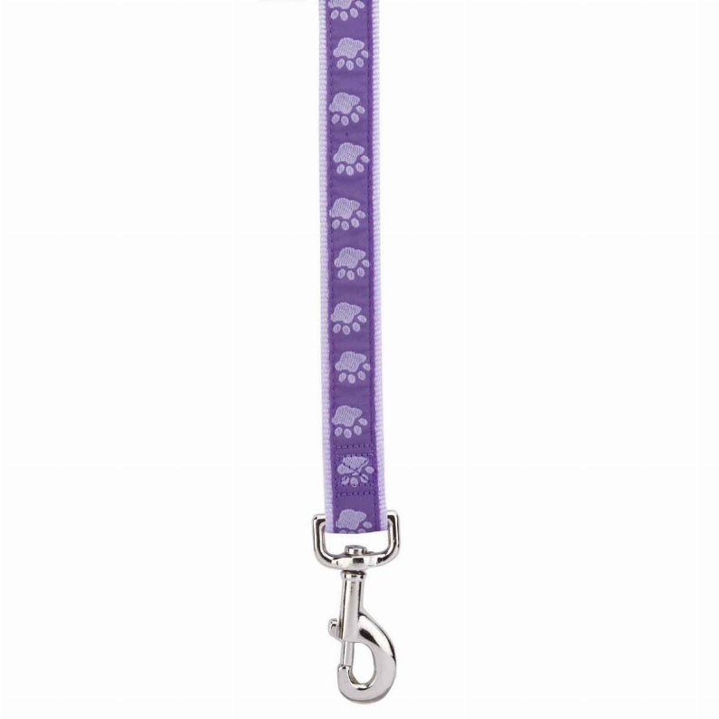 CC TwoTone Pawprint Lead 4ftx5/8in Purple