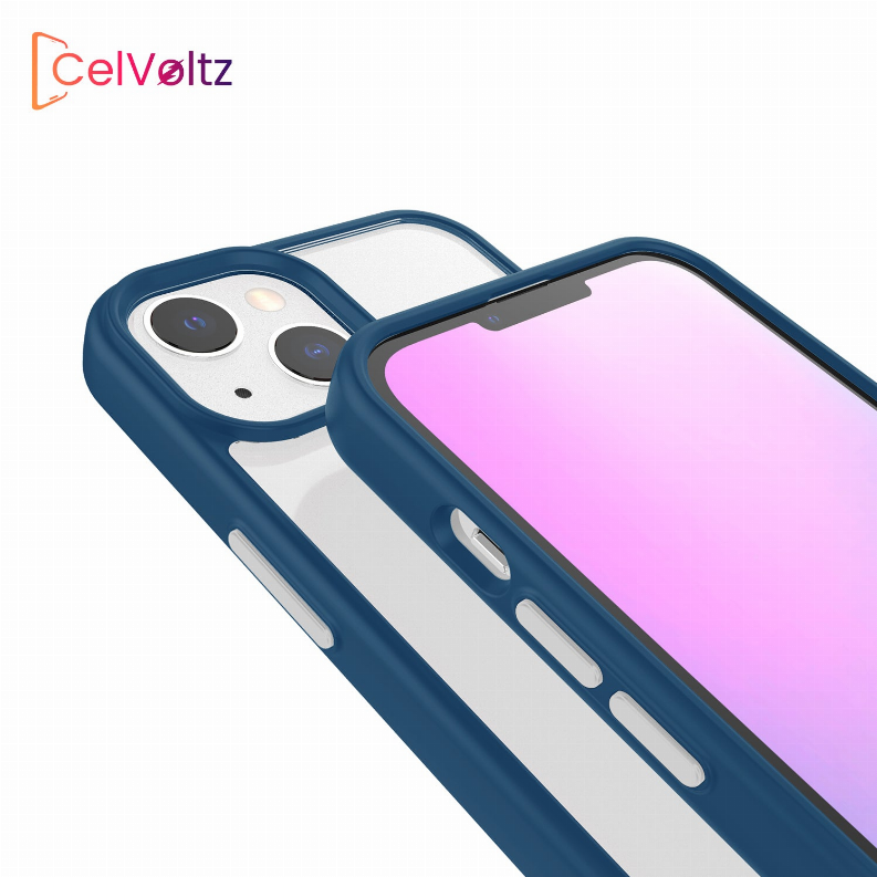 Celvoltz Hard Pc + Soft TPU Frame [Shock-Absorbing] Phone Case - iPhone 13 Pro Max Blue