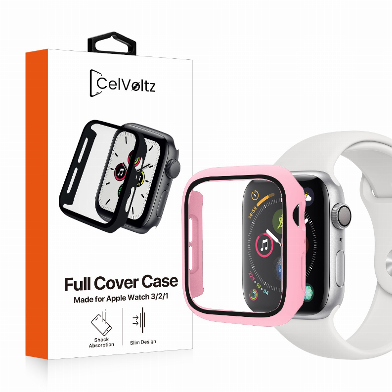 For Apple Watch 6 5 4 3 2 Se Cover Case + Screen Protector 38/40/41/42/44Mm - Series 6 (40MM) Pink