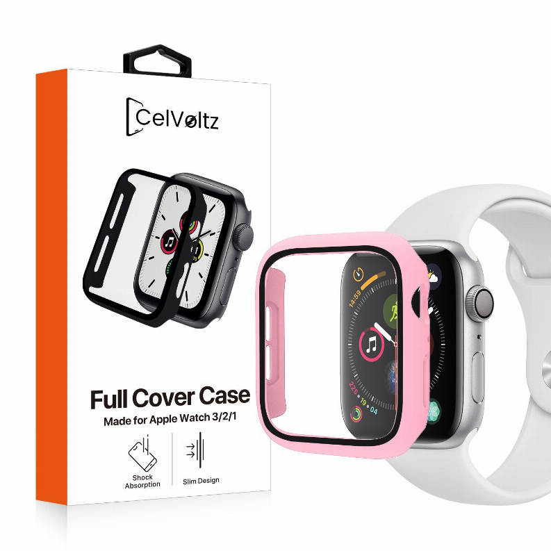 For Apple Watch 6 5 4 3 2 Se Cover Case + Screen Protector 38/40/41/42/44Mm - Series 5 (40MM) Pink