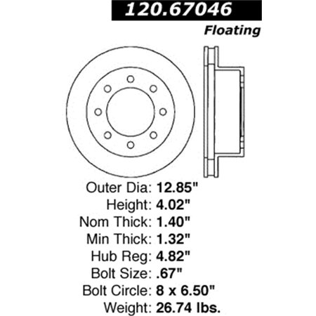 STOPTECH SPORT SLOTTED BRAKE ROTOR