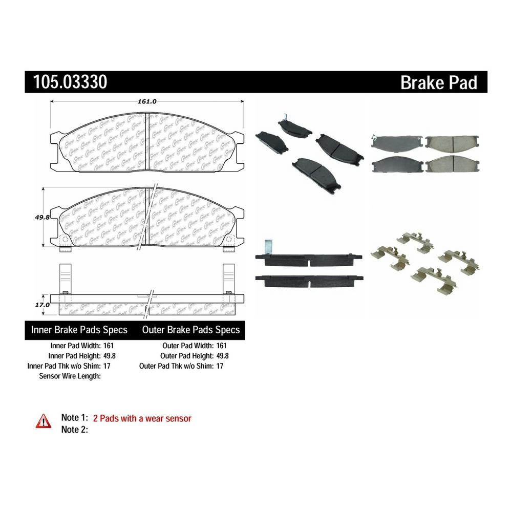 POSI-QUIET PREMIUM CERAMIC BRAKE PADS WITH HARDWARE