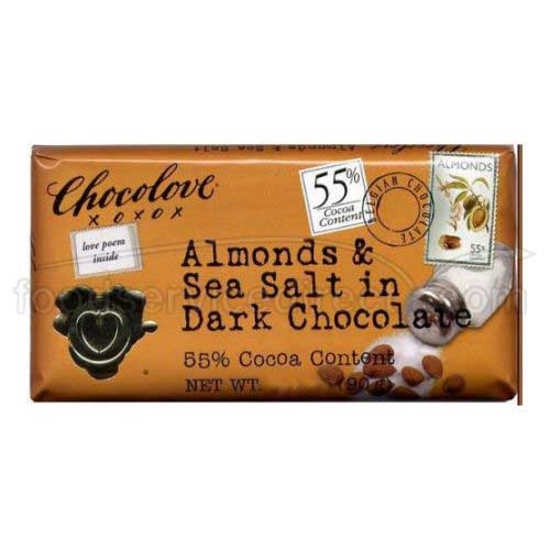 Chocolove Almond SeaSalt Dark Chocolate (12x1.3OZ )