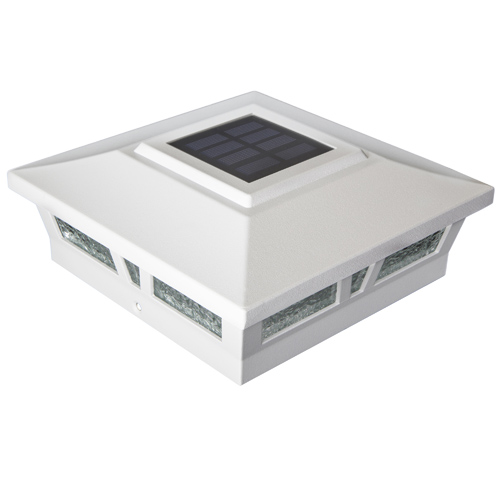 6x6 WHITE ALUMINUM OXFORD SOLAR POST CAP