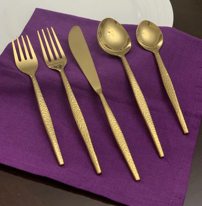 Vibhsa 20 Piece Gold Flatware Set, Service for 4