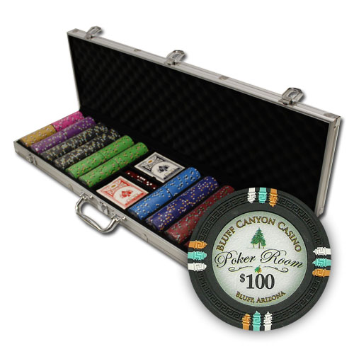 600Ct Claysmith Gaming Bluff Canyon Poker Chip Set in Aluminum