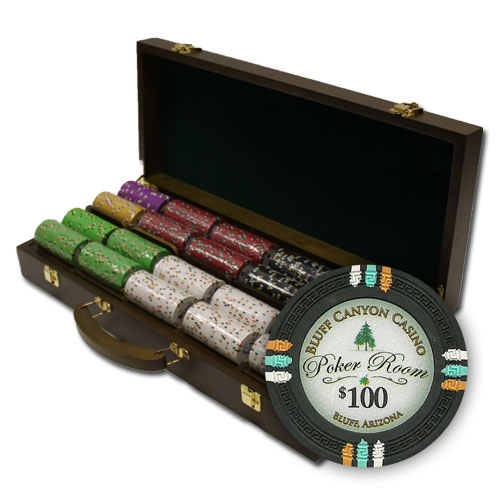 500Ct ClaysmithGaming Bluff Canyon Poker Chip Set in Walnut Case